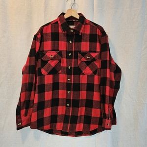Guides Choice Pro-Elite Red Buffalo plaid heavyweight flannel men's L